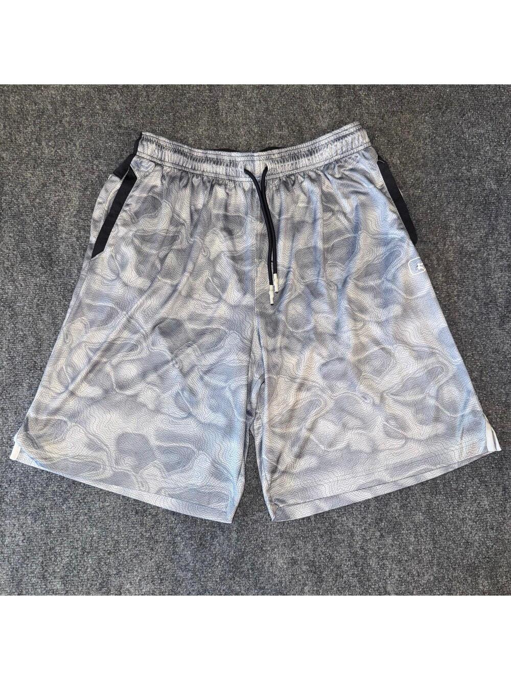 AND1 Grey Baggy Dazzle Hoop Shorts Mens XL Vtg y2k 90s Rare